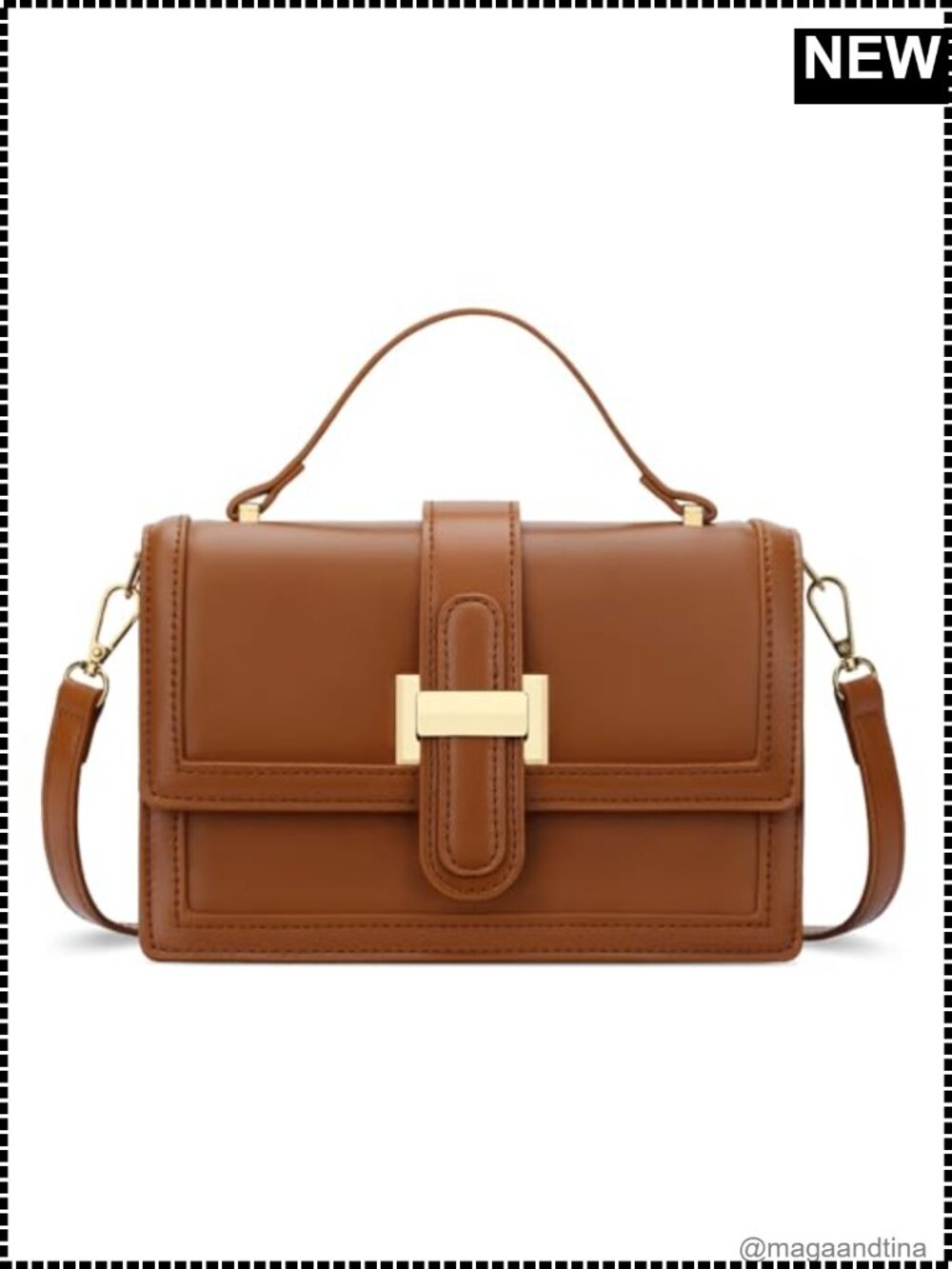 Small Vegan Faux Leather Crossbody Bag Top Handle Purse Designer Handbag